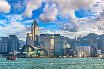 Obraz premium Port Wiktorii w Hongkongu