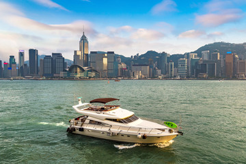 Obraz premium Port Wiktorii w Hongkongu
