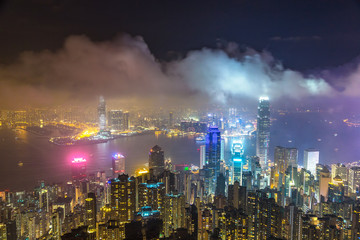 Obraz premium Panoramiczny widok na Hongkong