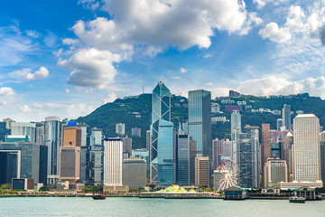 Obraz premium Port Wiktorii w Hongkongu