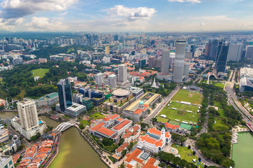 Obraz premium Panoramiczny widok na Singapur
