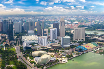 Naklejka premium Panoramiczny widok na Singapur