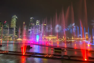Zelfklevend Fotobehang Lasershow in Singapore © Sergii Figurnyi