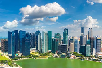 Tuinposter Panoramisch uitzicht over Singapore © Sergii Figurnyi