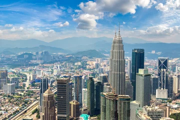 Afwasbaar Fotobehang Kuala Lumpur Panoramisch uitzicht over Kuala Lumpur
