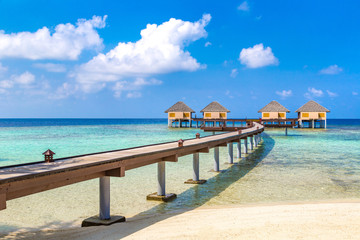 Fototapeta premium Water Villas (Bungalows) in the Maldives