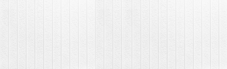 Panorama of white wood wall background and texture
