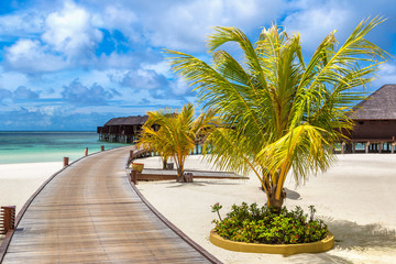 Fototapeta premium Water Villas (Bungalows) in the Maldives