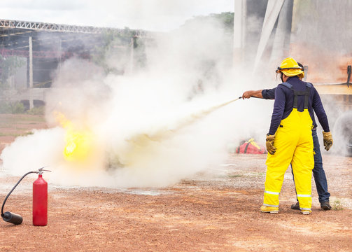 Basic fire fighting training and fire drill evacuation 