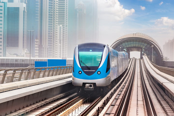 Dubai metro railway - obrazy, fototapety, plakaty