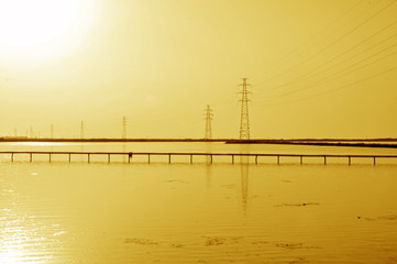 Pylon reflection in the water