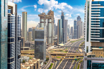 Fototapeta premium Aerial view of downtown Dubai