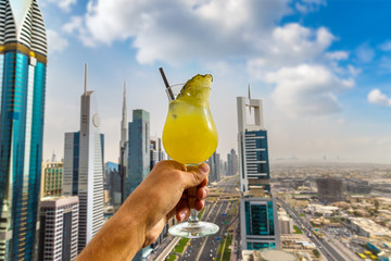 Naklejka premium Aerial view of downtown Dubai