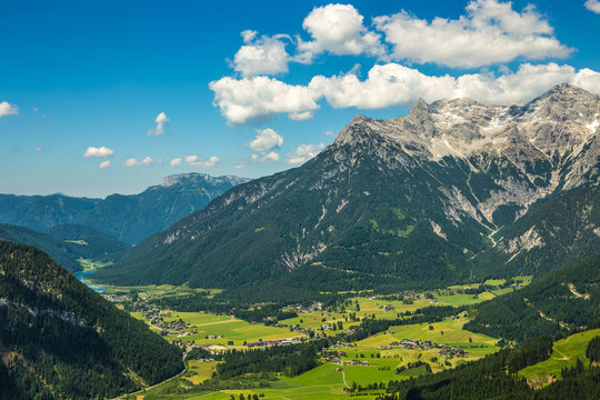 an alpine valley with the Pillersee (Austria)