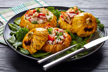 close up of  baked Pattypan squash