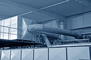 Naklejka premium Industrial plumbing facilities of the factory