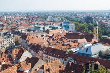 Fototapeta na wymiar Graz panorama from above