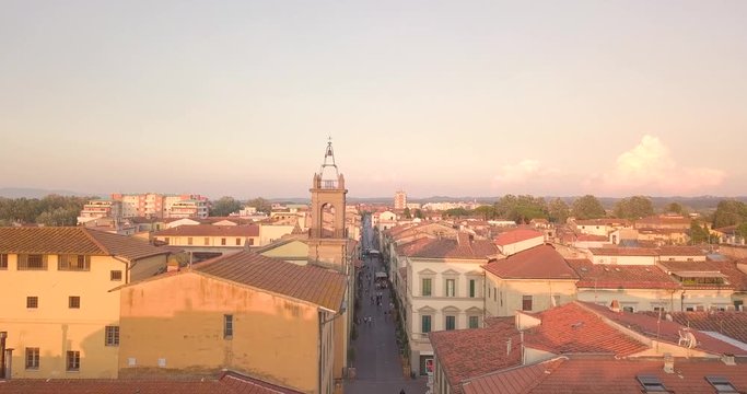 Beautiful top view of Pontedera, Italy