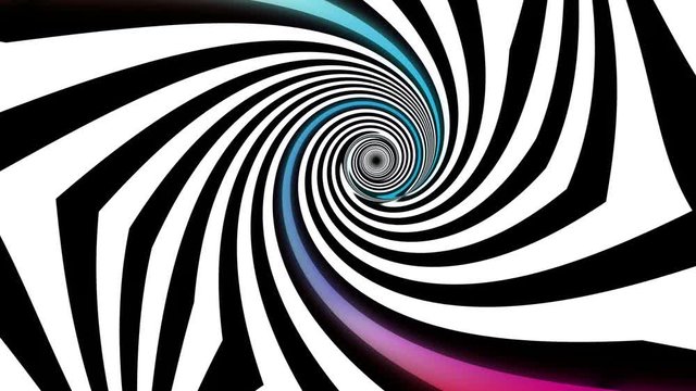 Abstract spiral psychedelic illusion tunnel background. Ultra HD, 4k 3840x2160, Looping