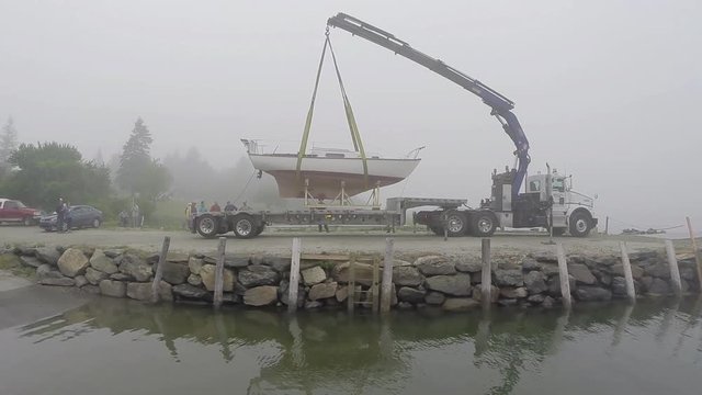 Boat launch on the first day of sailing season