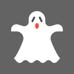 ghost, halloween character set icon, flat design 