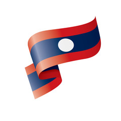 Laos flag, vector illustration on a white background