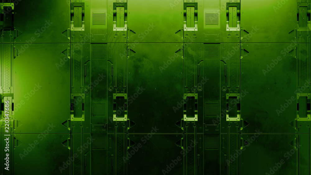 Aufkleber 3d render sci-fi high detailed surfaces. future background with complex forms and shapes. technology