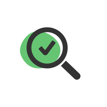 Magnifying Glass Check Mark Isolated Web Icon