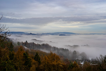 Autumn foggy landscape 