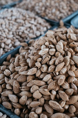 Obraz premium Almonds for sale at the bazaar in Osh, Kyrgyzstan