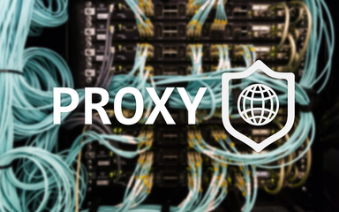 PROXY server, VPN, Virtual Private network technology. Cyber security.