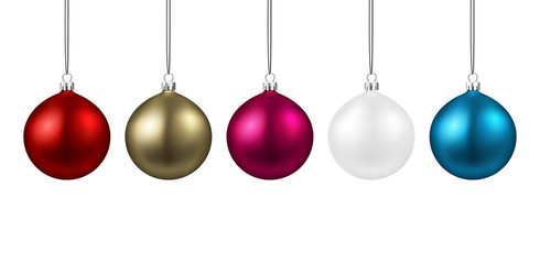 Festive background with colorful Christmas balls.