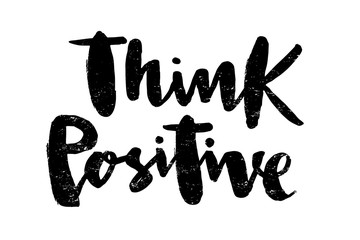 Vector illustration of think positive for logotype, flyer, banner, greeting card.