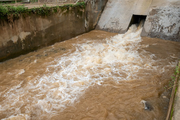 Release control of water at floodgate