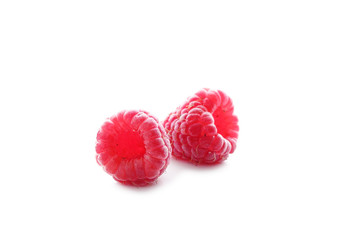 Ripe berries of sweet raspberry in the spring