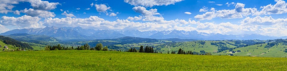 Panorama. View of the Tatra Mountains.Poland - obrazy, fototapety, plakaty