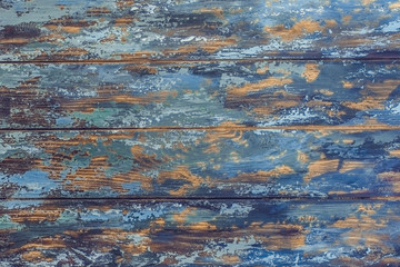 Blue wooden old texture, painted boards, background