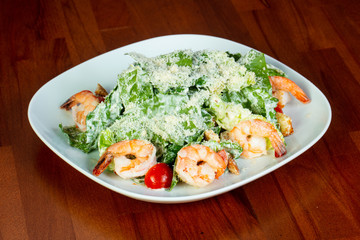 Caesar salad with prawn