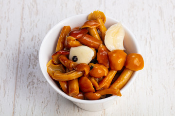 Tasty pickled mushrooms