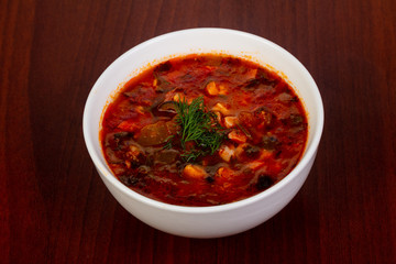 Traditional Solyanka soup