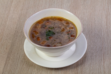 Mushroom soup with herbs