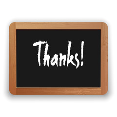 Vector Hand Drawn Thanks Word on a Blackboard