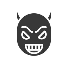 Naklejka premium smile devil face, halloween character