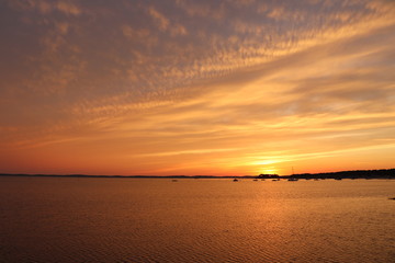 Obraz premium Coucher de soleil sur le bassin d'arcachon