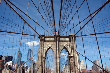 Fototapeta na wymiar Brooklyn bridge and Manhattan