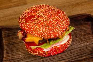 Tasty burger with meat