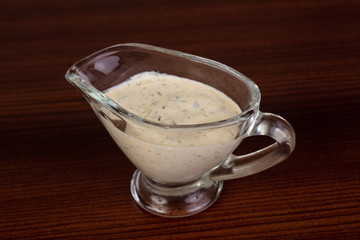 Tartar sauce in the bowl
