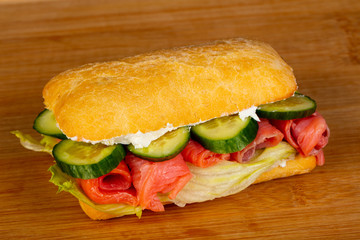 Panini with salmon