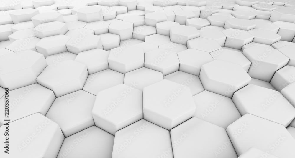 Poster digital data. hexagon shape in structure of architecture technology concept on white background, 3d 