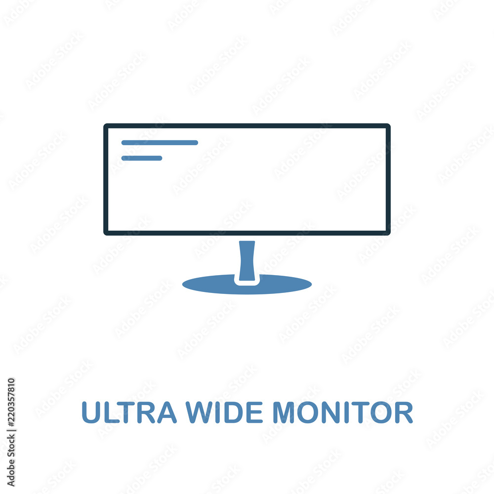 Poster ultra wide monitor icon in two colors. simple element symbol. ultra wide monitor icon design from co